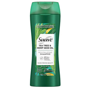 Suave Tea Tree & Hemp Seed Oil Revitalizing Shampoo, Paraben Free, 373-ml