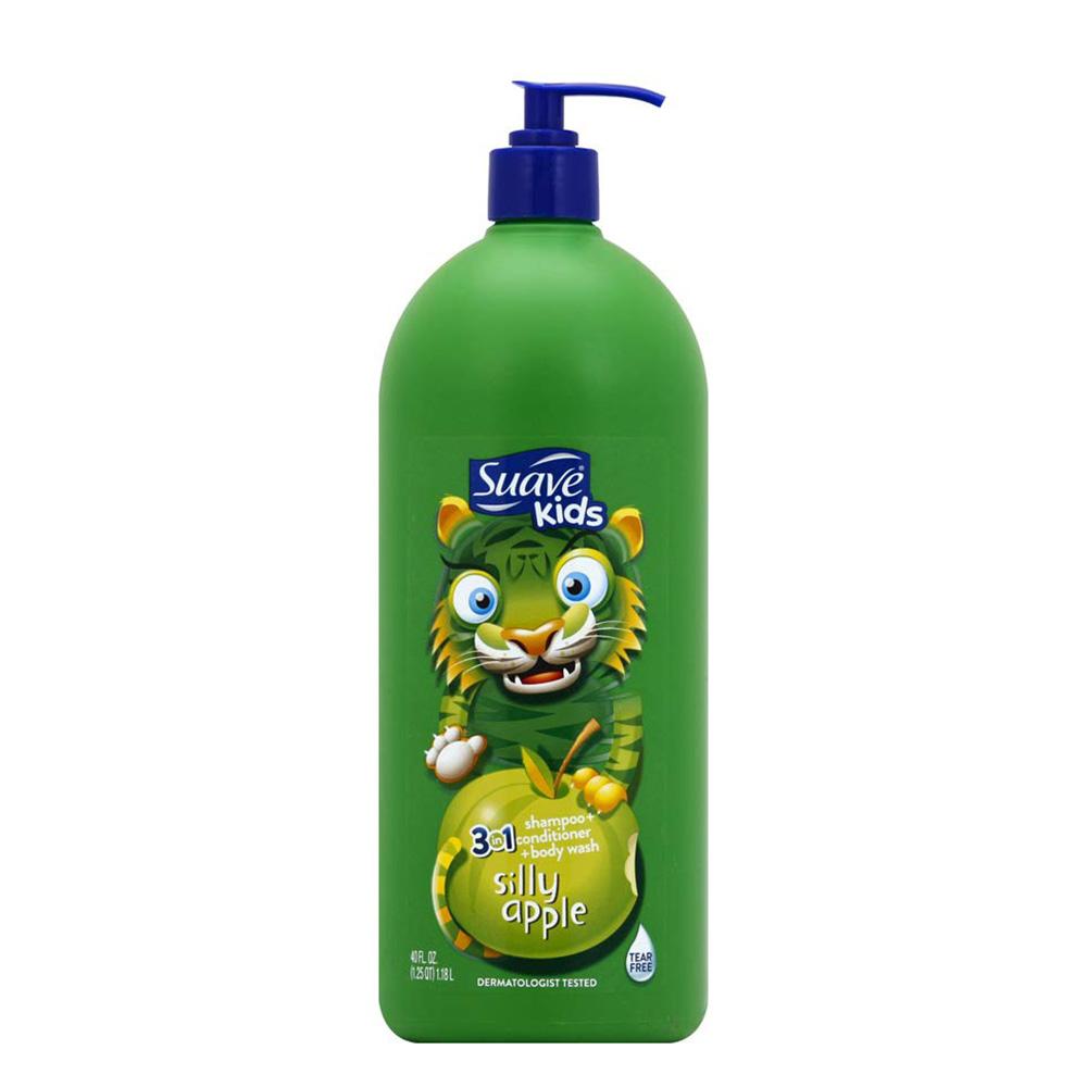 Suave - Kids 3in1 Silly Apple Shampoo + Conditioner + Body Wash 532ml