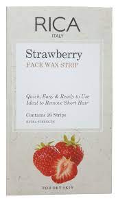 Rica Strawberry Face Wax Strip, 20-Pack, For Dry Skin