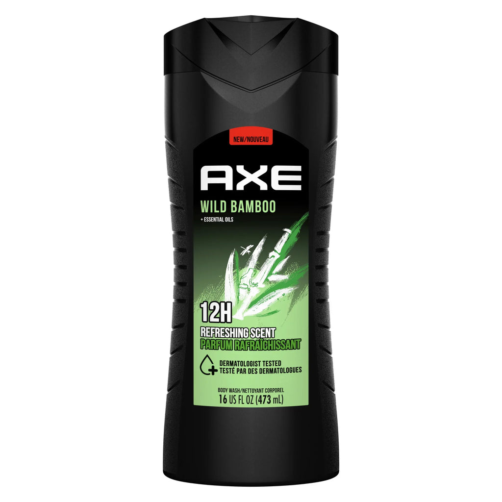 AXE  Liquid Body Wash 12H Refreshing Scent Wild Bamboo 473-ml