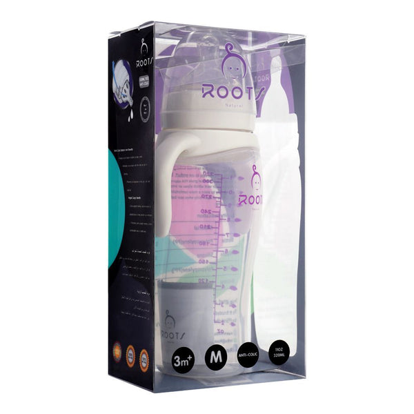 Roots Natural Anti-Colic Baby Feeder, 3m+, M, White, 320ml, J1014 ...