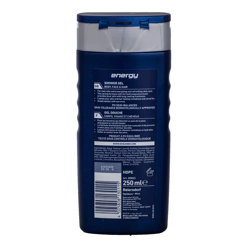 Nivea Men Energy Shower Gel 250-ml