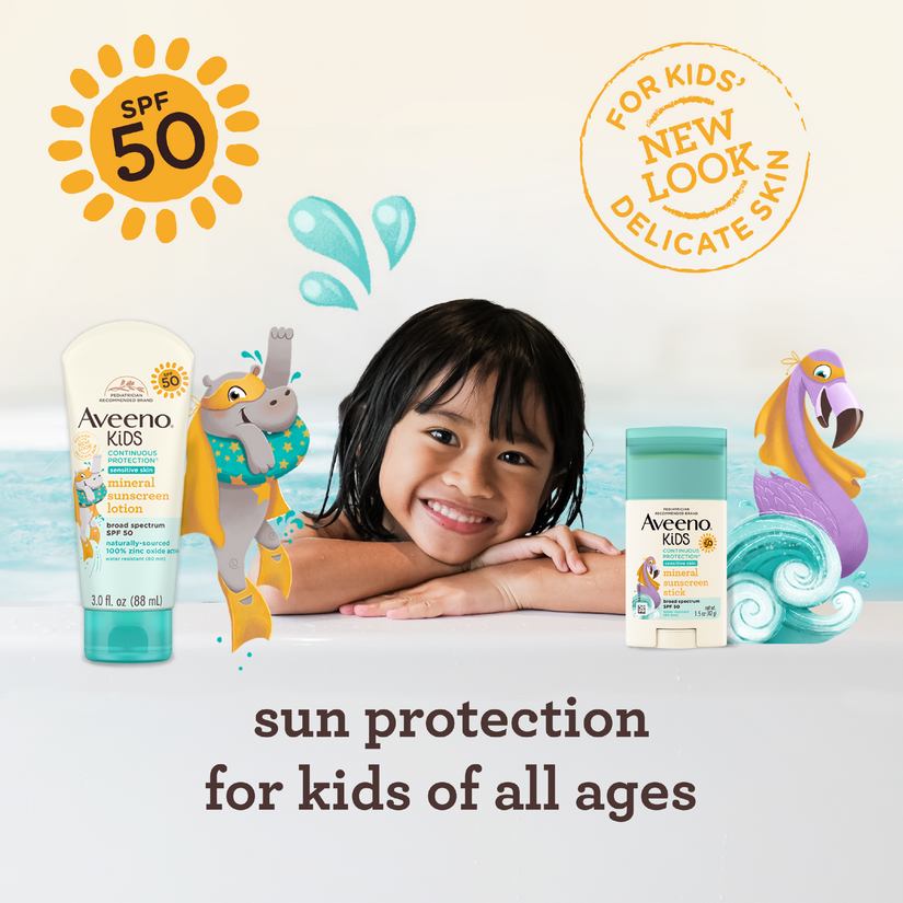 Aveeno Kids Continuous Protection Lotion Sunscreen with Broad