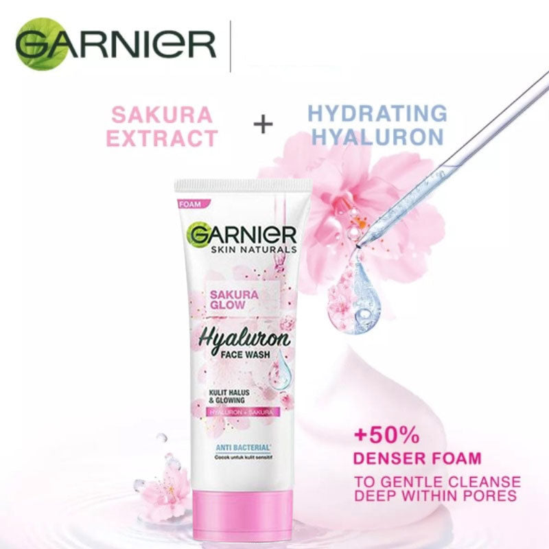 Garnier Sakura Glow Hyaluron Face Wash 100-ml