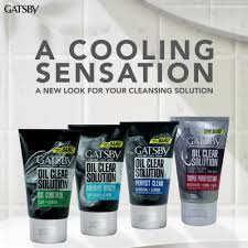 Gatsby Cooling Face Wash, Gatsby Oil Clear Solution Oil Control Clay + Lemon 100-ML